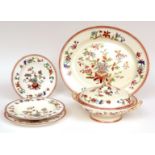 Royal Worcester extensive dinner service, brightly painted in colours with an Oriental pattern