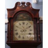 Mid-19th century mahogany cased 8-day longcase clock, Thos Gilbert of ?, the hood with swan neck