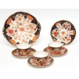 Royal Crown Derby part tea service, typically decorated in Imari colours with Pattern No 6042 and