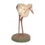 Painted base metal model of a seagull, on internal base, 20th century, 22 ins high