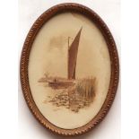 STEPHEN JOHN BATCHELDER (1849-1932, BRITISH) Wherry on the Broads with distant windmill watercolour,