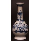 A rare Lowestoft early vase or rose water bottle c1760 decorated with peony and bamboo with a