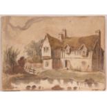 A E W HOLMES - AN AMATEUR ARTISTS ALBUM circa 1830s consisting of 16 pencil sketches of rural