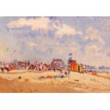 *GEOFFREY CHATTEN (born 1938, BRITISH) "Frank Welch's Punch & Judy Show, Gorleston Beach" oil on