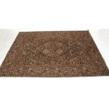 Caucasian style small carpet, central panel of floral lozenge, pale blue field, 6ft 7ins x 4ft ins