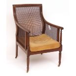Late 19th/early 19th century Berg re chair, with reeded cresting rail and similar spreading arms and