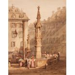ATTRIBUTED TO SAMUEL PROUT (1783-1852, BRITISH) "Basle" watercolour 13 1/2 x 10 1/2 ins, mounted but