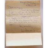 *HUGH BRANDON COX, FZS (1917-2003, BRITISH) Autograph letter