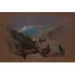 HENRY BRIGHT (1810-1873, BRITISH) Alpine view coloured chalks 8 x 12 ins Provenance: Mandell's
