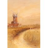 JOHN TUCK (20TH CENTURY, BRITISH) "Cley Mill" watercolour, signed lower right 21 x 14ins