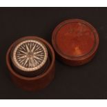 Late 19th century boxwood cased travelling compass, Gilbert & Wright - London, the cylindrical