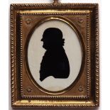 CHARLES ROSENBURG OF BATH (1745-1844, BRITISH) Profile of a gent silhouette on card, bears artist'