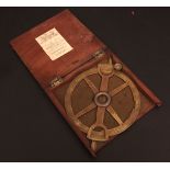 Mid-19th century mahogany cased brass 360x protractor, Thomas Jones - Charing Cross, London of