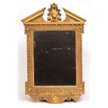 Good 19th century giltwood and gesso large wall mirror, with broken arch pediment and central