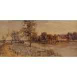 STEPHEN JOHN BATCHELDER (1849-1932, BRITISH) "Buckenham Ferry" watercolour, signed, dated 1893 and