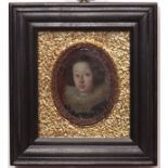 SPANISH SCHOOL (17TH CENTURY) Head and shoulders portrait of a lady from the Habsburgs family oil on