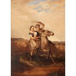 JOSEPH HORNUNG (1791-1870, SWISS) "The Runaways" oil on panel, signed verso 40 x 29ins Provenance:
