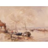 *JACK COX (1914-2007, BRITISH) Fishing boats at Wells watercolour, signed lower right 10 x 13ins