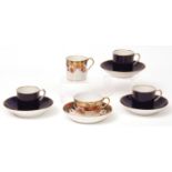 Spode trio comprising tea cup and saucer and further coffee can decorated with pattern 1645,