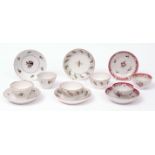 Collection of six various late 18th/early 19th century decorative tea bowls and saucers
