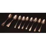 Mixed Lot: three various Old English pattern dessert spoons, together with nine further various