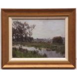 *CAMPBELL ARCHIBALD MELLON, ROI, RBA (1878-1955, BRITISH) "April - Burgh Castle" oil on panel,