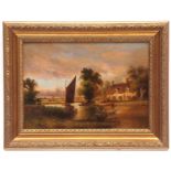 ENGLISH SCHOOL (19TH/20TH CENTURY) "Horning Ferry" oil on board, indistinctly monogrammed lower
