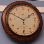 Mid-20th century mahogany cased dial timepiece, Smith's English Clocks Ltd - London 1950, the