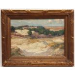 HARRY VAN DER WEYDEN (1868-1952, AMERICAN) Extensive landscape oil on panel, signed lower right 9
