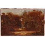 WILLIAM PHILIP BARNES FREEMAN (1813-1897, BRITISH) Norwich woodland river view oil on canvas 14 x