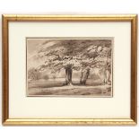 DR THOMAS MONRO (1759-1833, BRITISH) Wooded landscape monotone watercolour 5 x 8ins Provenance: