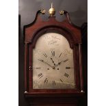 Early 19th century oak and mahogany crossbanded 8-day longcase clock, Evan Williams - Newport, the