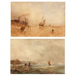 THOMAS LOUND (1803-1861, BRITISH) Seascapes pair of watercolours 5 1/2 x 8 ins (2)