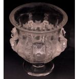 Lalique "Dampierre" small baluster vase, the body moulded with birds interspersed with foliate