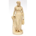 Copeland Art Union of London Parian ware figure, "The Dancing Girl Reposing", by W Caulder Marshall,