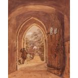 A CHAMBERS (19TH CENTURY, BRITISH) "Hedingham Church, Norfolk" watercolour, monogrammed lower