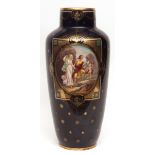 Vienna large baluster vase decorated with a picture panel depicting an Alpine scene with