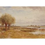 HARRY SUTTON PALMER, RI, (1854-1933, BRITISH) "The Ouse near Holywell" watercolour, signed lower