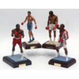 Four single Art of Sport boxing figures: Muhammed Ali (The Greatest); Oscar de la Hoye; Frank