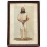 Vanity Fair spy print "Cricket" depicting W G Grace, plate size 12 1/2 x 7 1/2 ins