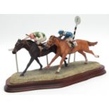 "The Final Furlong", Border Fine Arts Model L103 by Anne Wall No 289 of 950, 8ins high