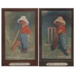 After E P Kinsella, pair of coloured prints, "The Hope of His Side" and "Out First Ball!", plate