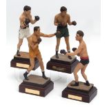 Four single Art of Sport boxing figures: Max Baer (World Heavyweight Champion 1934-5); James J