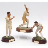 Three Art of Sport single cricketing figures: Denis Lillee (Australia, 1970-84); Sir Donald