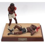 Art of Sport group of two heavyweight boxing figures, Muhammad Ali v Sonny Liston, May 21st 1965,