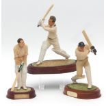 Three single Art of Sport cricketing figures: Sir Jack Hobbs (England 1907-1930); Wally Hammond (