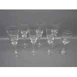 Set of six 20th century wine glasses and a further port glass (7)