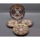 Group of Crown Derby Wares to include, two Imari and floral decorated sandwich plates, larger