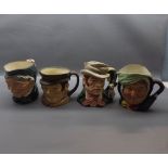 Four Royal Doulton character jugs, to include Granny, Sam Weller, Sairey Gamp and Bill Sikes