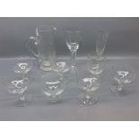 Various glass sundae dishes, jug and drinking glasses (10)